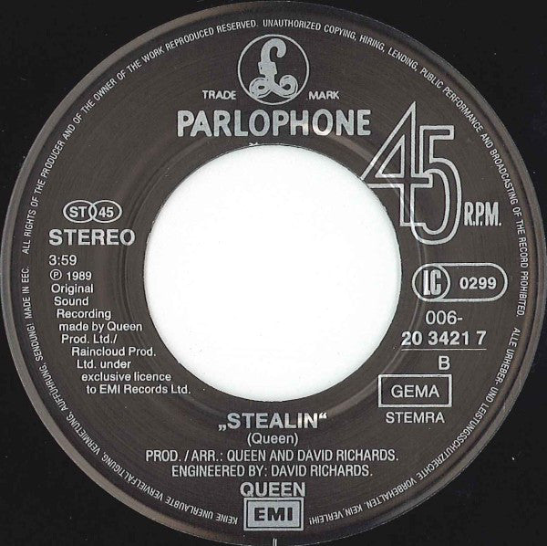 Queen : Breakthru (7", Single)