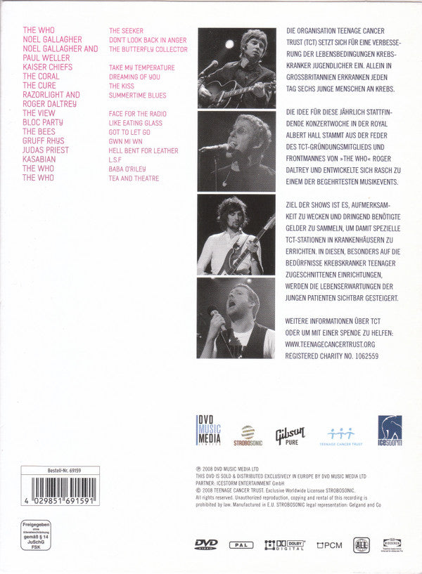 Various : TCT Concerts For Teenage Cancer Trust At The Royal Albert Hall (DVD-V, PAL)