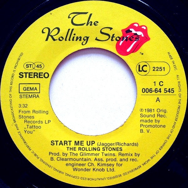 The Rolling Stones : Start Me Up (7", Single)