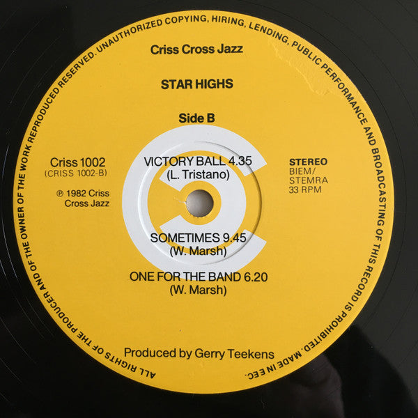Warne Marsh With Hank Jones, George Mraz And Mel Lewis : Star Highs (LP, Album)
