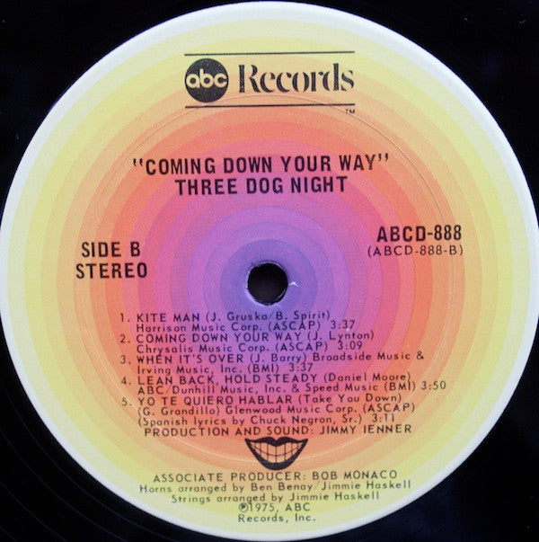 Three Dog Night : Coming Down Your Way (LP, Album, Ter)