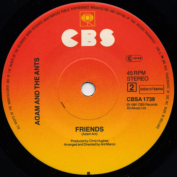 Adam And The Ants : Ant Rap (7", Single, Win)