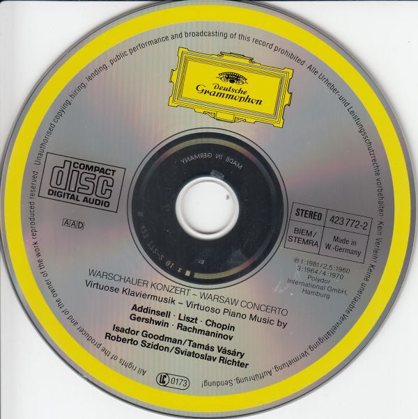Richard Addinsell · Franz Liszt · Frédéric Chopin · George Gershwin · Sergei Vasilyevich Rachmaninoff : Warschauer Konzert (Virtuose Klaviermusik) (CD, Comp, RE)