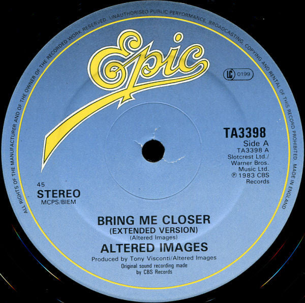 Altered Images : Bring Me Closer (Extended Version) (12", Single)