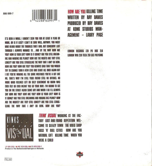 The Kinks : How Are You (7", Single)