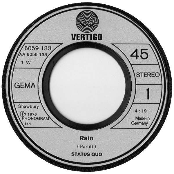 Status Quo : Rain (7", Single)