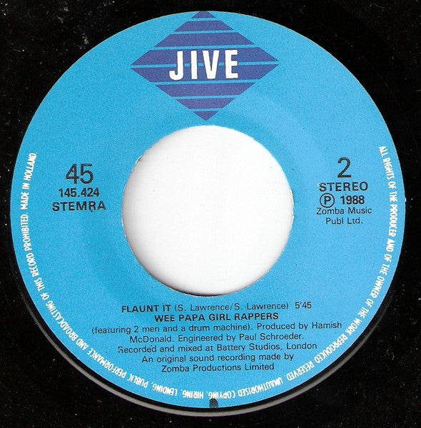Wee Papa Girl Rappers Featuring Two Men And A Drum Machine : Heat It Up (7", Single)