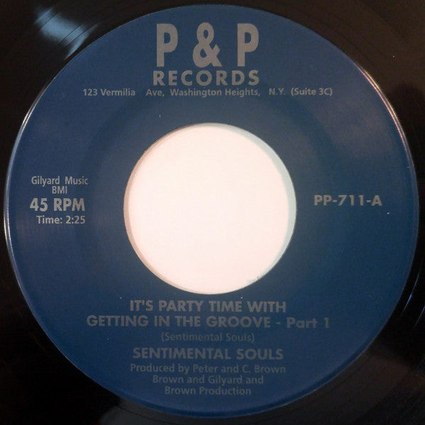 Sentimental Souls : It's Party Time With Getting In The Groove (7", RE)