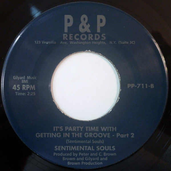 Sentimental Souls : It's Party Time With Getting In The Groove (7", RE)