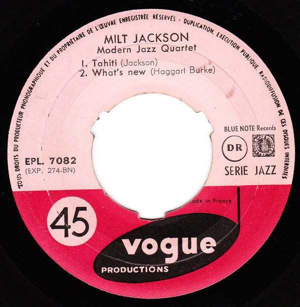 Milt Jackson, The Modern Jazz Quartet : Modern Jazz Quartet (7", EP)