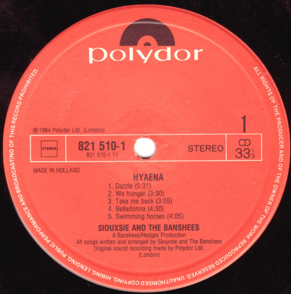Siouxsie And The Banshees* : Hyaena (LP, Album)