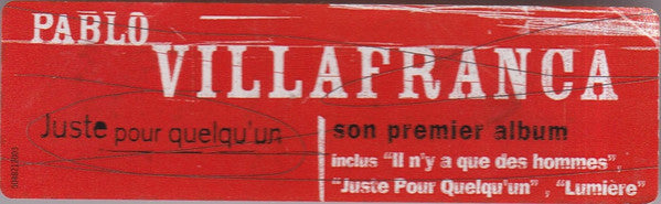 Pablo Villafranca : Juste Pour Quelqu'un (CD, Album)