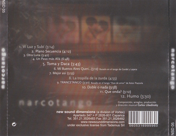 Carlos Libedinsky : Narcotango (CD, Album)