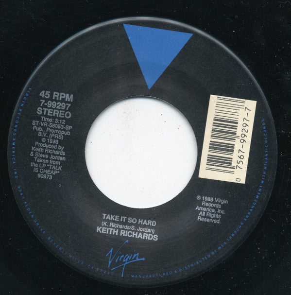 Keith Richards : Take It So Hard / I Could Have Stood You Up (7")