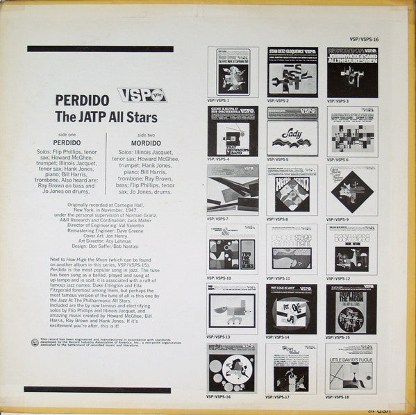 Jazz At The Philharmonic : Perdido (LP, Comp, RE, RM)