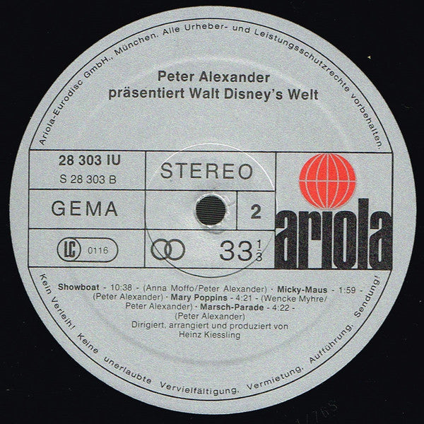 Peter Alexander : Peter Alexander Präsentiert Walt Disney's Welt (LP, Album, Gat)