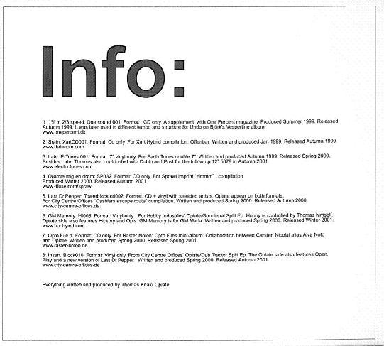 Opiate : While You Were Sleeping (CD, Comp, Dig)