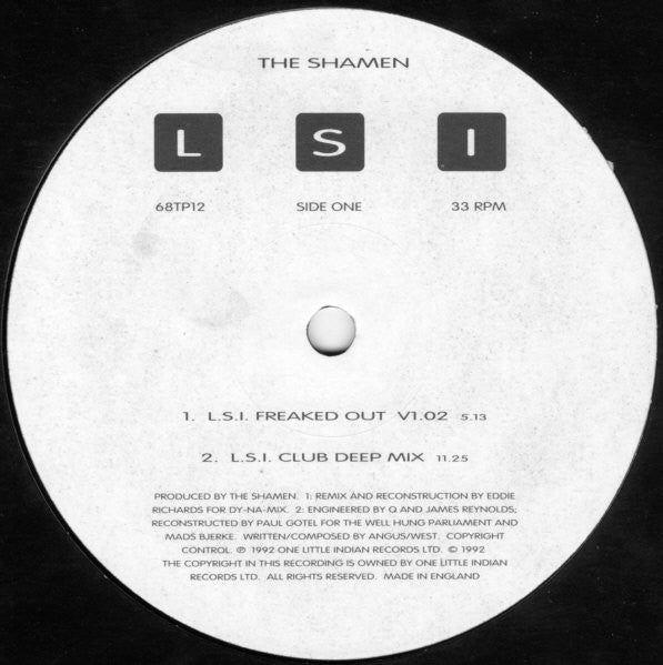 The Shamen : L.S.I. (Love Sex Intelligence) (12", Single)