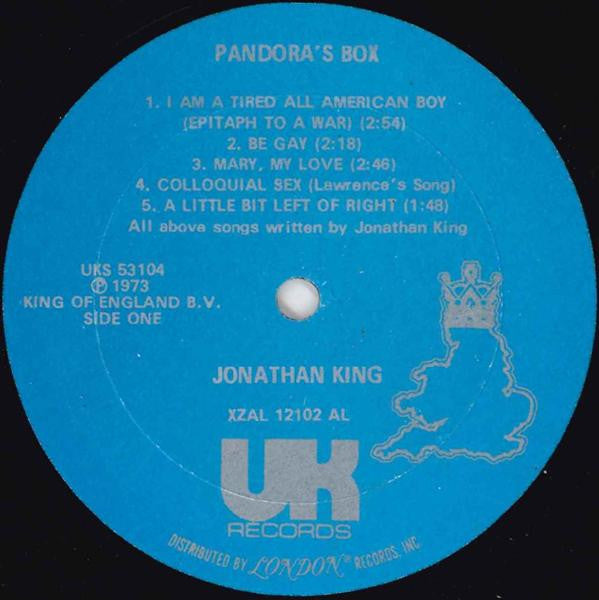 Jonathan King : Pandora's Box (LP, Album, Aud)