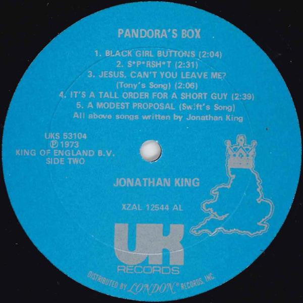 Jonathan King : Pandora's Box (LP, Album, Aud)