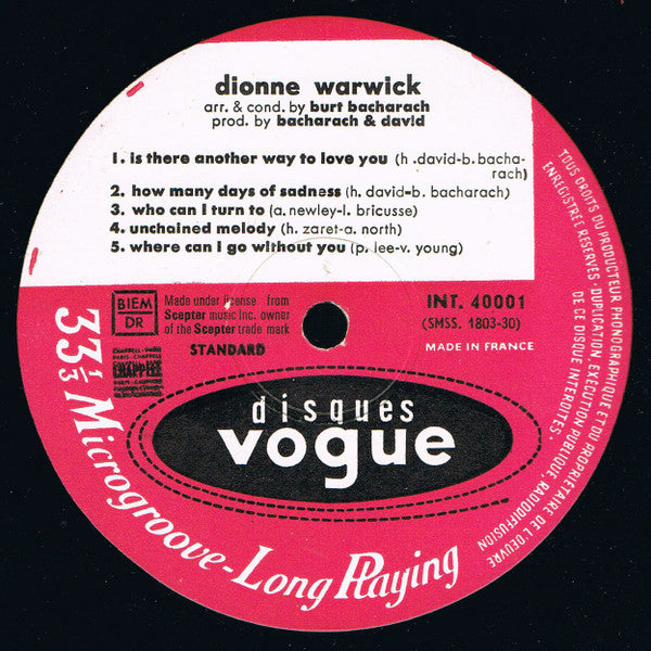 Dionne Warwick : Dionne Warwick (LP, Album, Fli)
