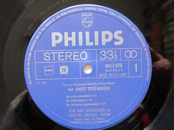 Ton Van Duinhoven, Dimitri Frenkel Frank : Het Grote Ongenoegen (LP, Album)