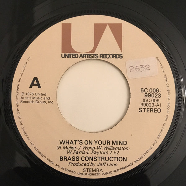 Brass Construction : What's On Your Mind (7")
