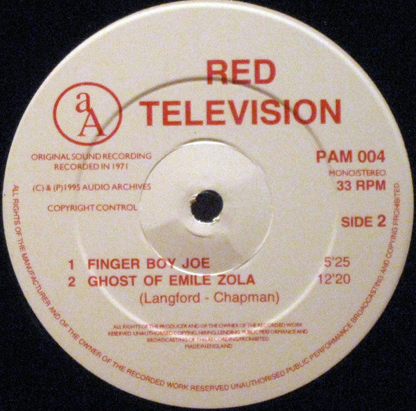 Red Television : Red Television (LP, Album, Ltd, Num, RE)
