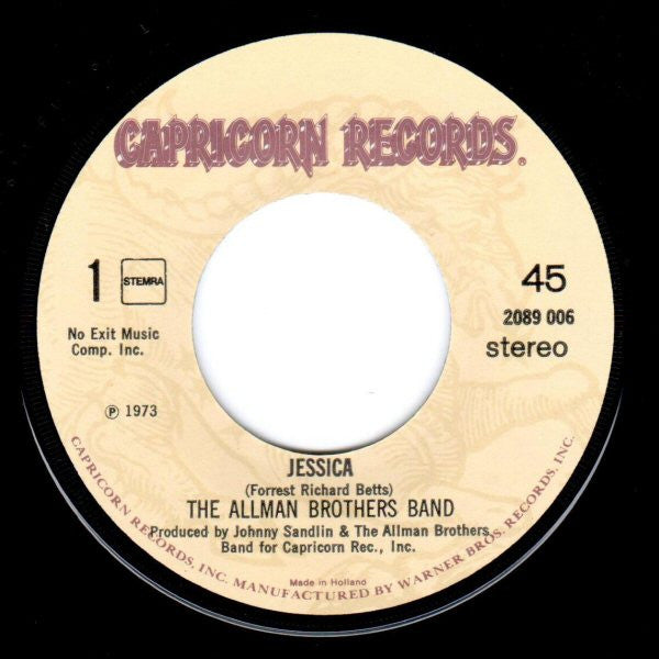 The Allman Brothers Band : Jessica (7", Single, RE)