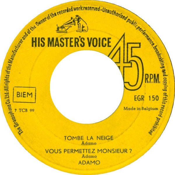Adamo : Tombe La Neige (7", EP)