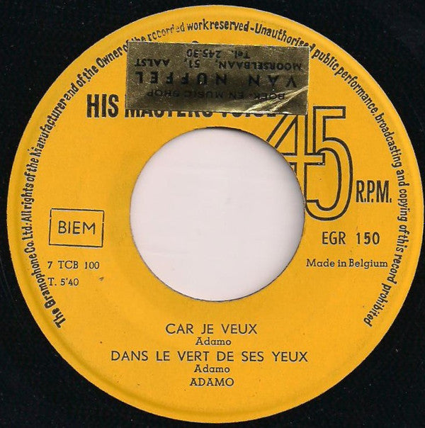 Adamo : Tombe La Neige (7", EP)