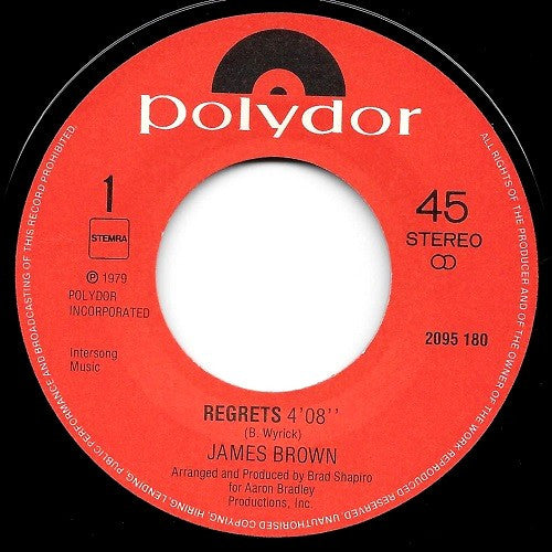 James Brown : Regrets (7")