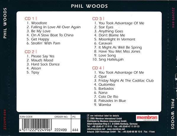 Phil Woods : Moonlight In Vermont (4xCD, Comp, RM)