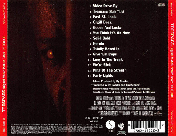 Ry Cooder : Trespass (Original Motion Picture Score) (CD, Album)