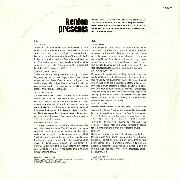 Stan Kenton And His Orchestra : Stan Kenton Presents (LP, Album, RE)