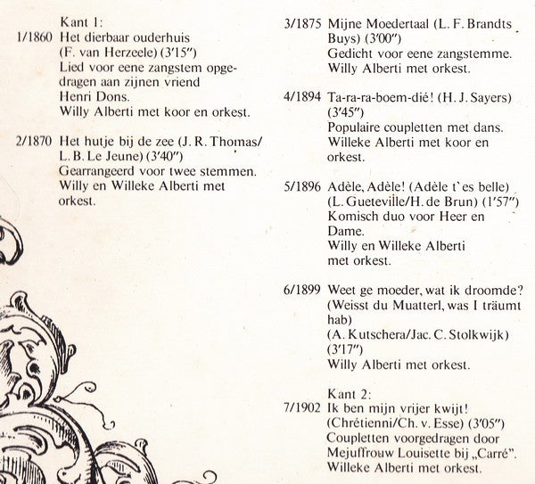 Willy & Willeke Alberti : Liedjes Die Mijn Moeder In De Keuken Zong (1860 - 1912) (LP)