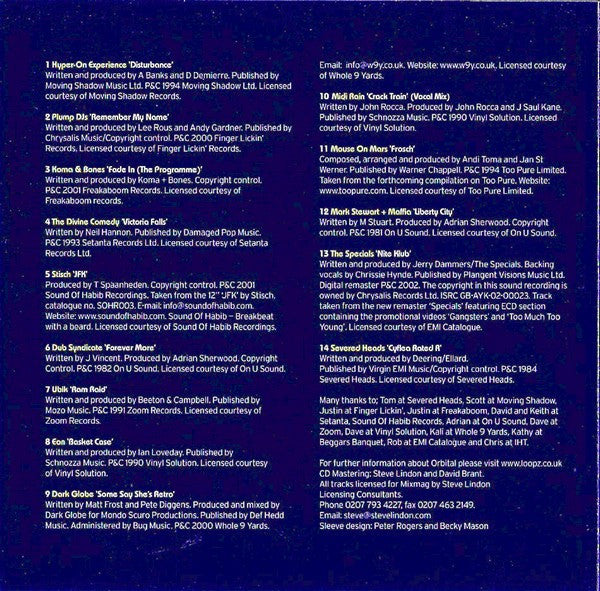 Orbital : The Bedroom Sessions (CD, Mixed)