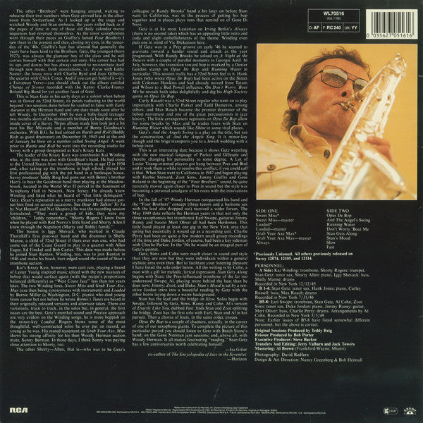 Stan Getz : Opus De Bop (LP, Comp, Mono, RE)