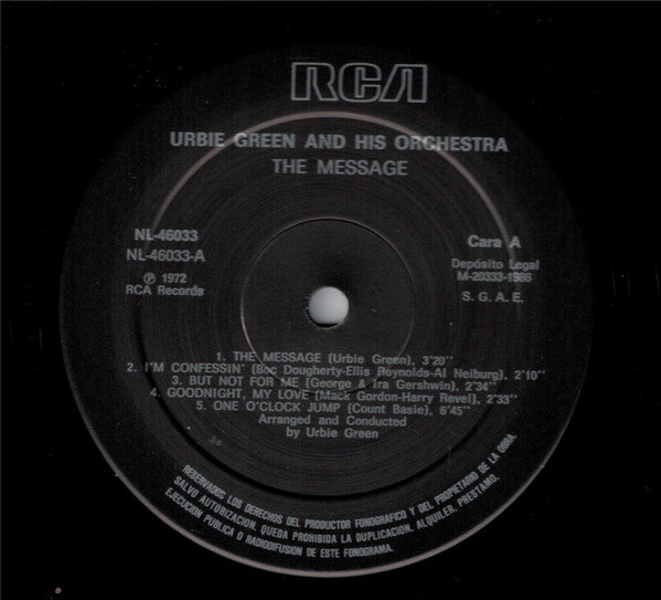 Urbie Green : The Message (LP, Album, RE)