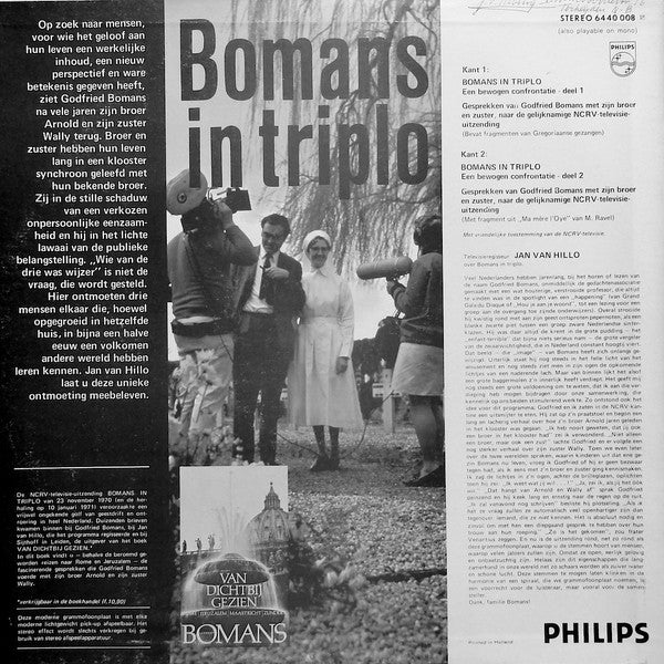 Godfried Bomans : Bomans In Triplo (LP, Mono)