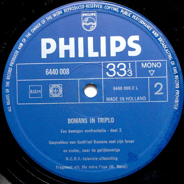 Godfried Bomans : Bomans In Triplo (LP, Mono)