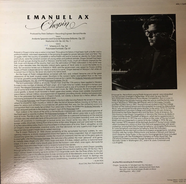 Emanuel Ax : Chopin (LP, Album, Ind)