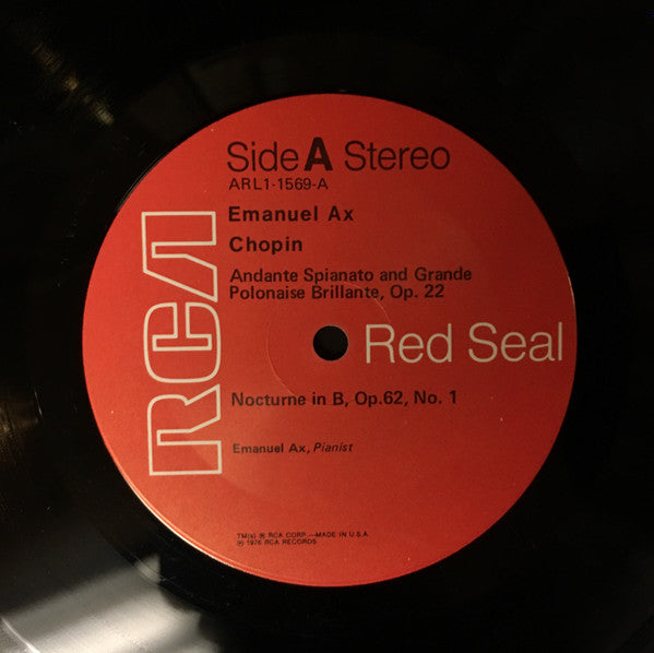 Emanuel Ax : Chopin (LP, Album, Ind)