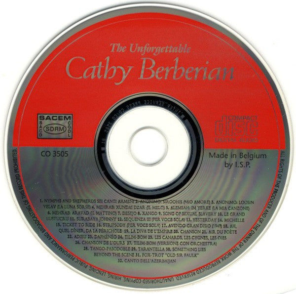Cathy Berberian : The Unforgettable Cathy Berberian (CD, Comp)
