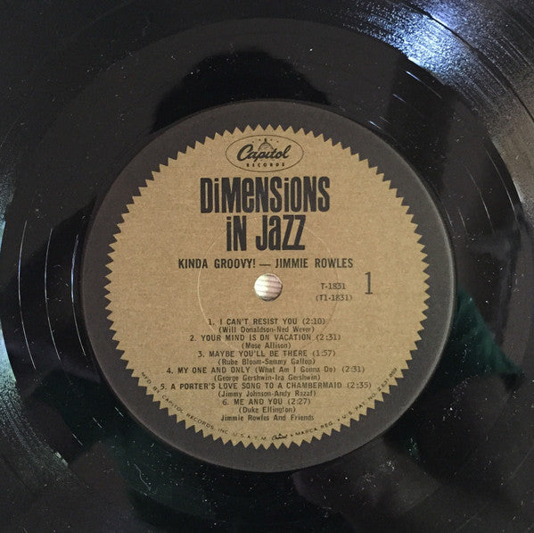 Jimmie Rowles* : Kinda Groovy! (LP, Album, Mono)