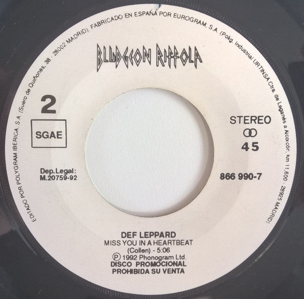 Def Leppard : Make Love Like A Man (7", Promo)