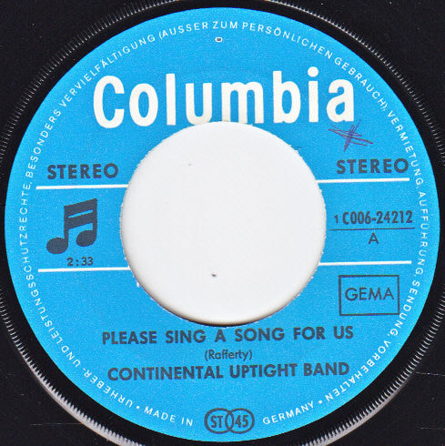 The Continental Uptight Band : Please Sing A Song For Us (7", Single)
