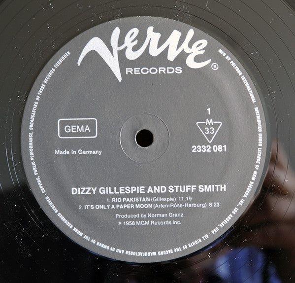 Dizzy Gillespie And Stuff Smith : Dizzy Gillespie And Stuff Smith (LP, Album, Mono, RE)