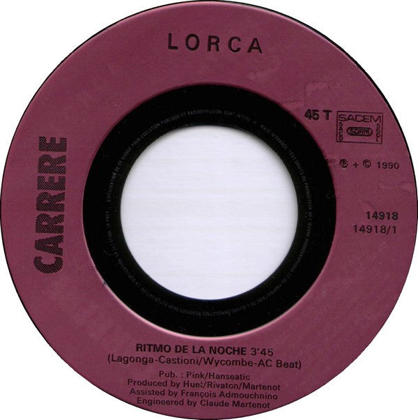 Lorca : Ritmo De La Noche (7", Single)