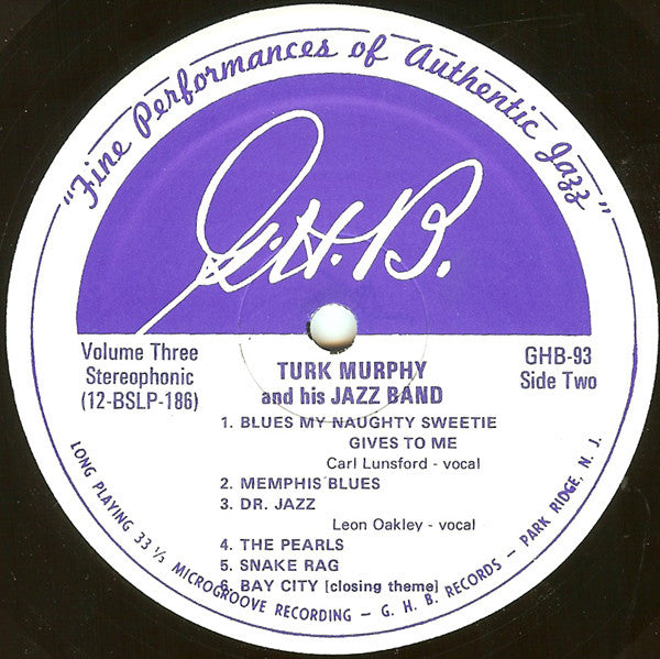 Turk Murphy's Jazz Band : In Concert - Vol. 3 (LP, Album)